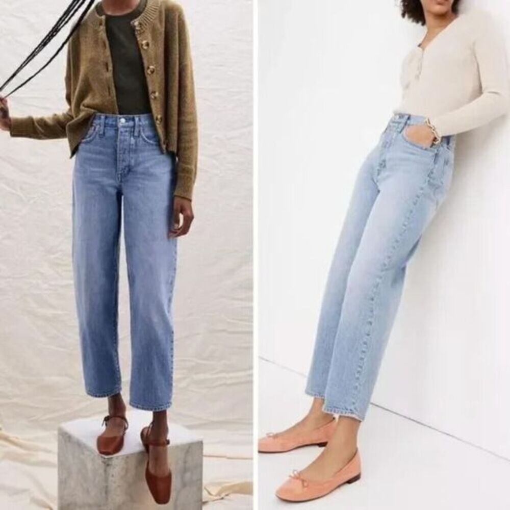 NEW Madewell Balloon Jeans in Hewes Wash, 28 - Picture 3 of 16
